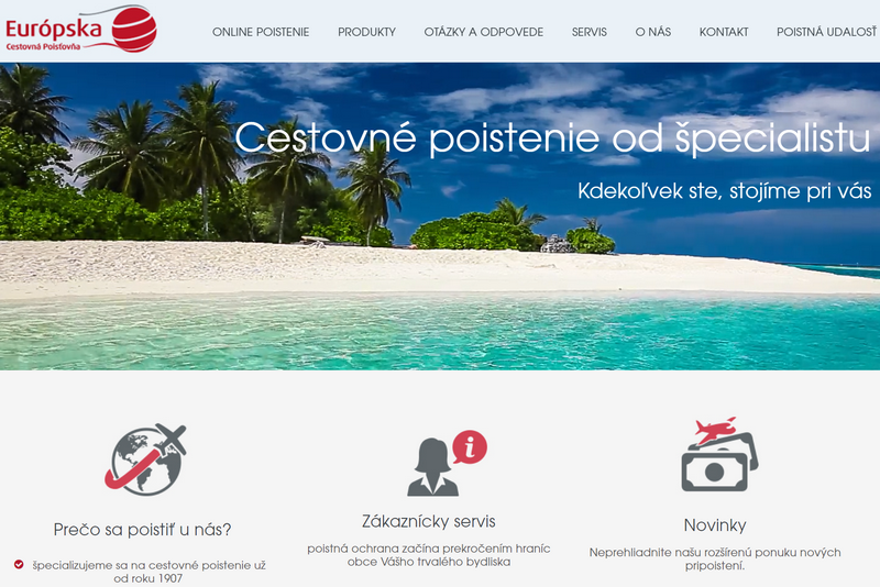 Portál s online cestovným poistením a zákazníckym servisom pre poistníkov 